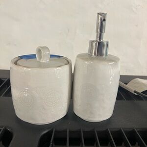 Old Havana Ceramic Canister and Soap Dispenser